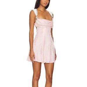 For Love And Lemons Blush Pink Holland mini Dress